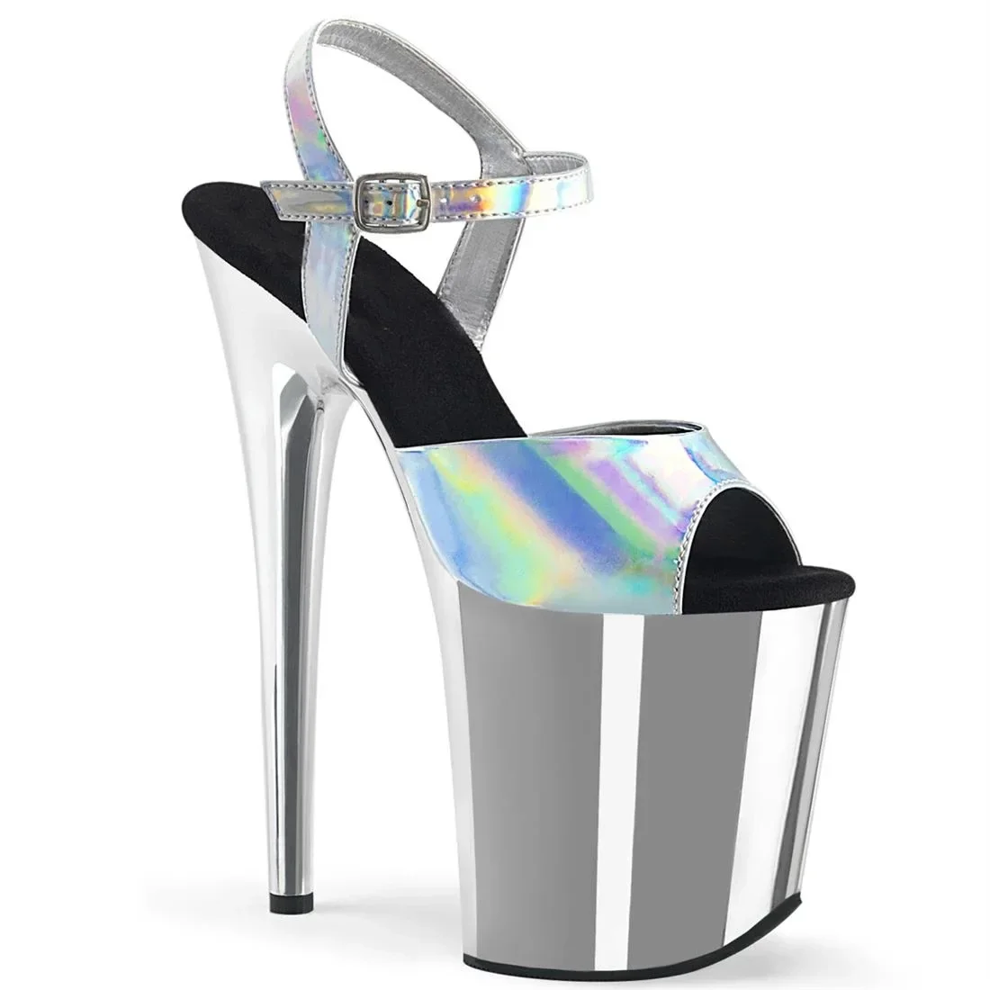 20cm hate sky high waterproof platform rainbow vamp high-heeled sandals/high-heeled pole dancing model catwalk dress shoes