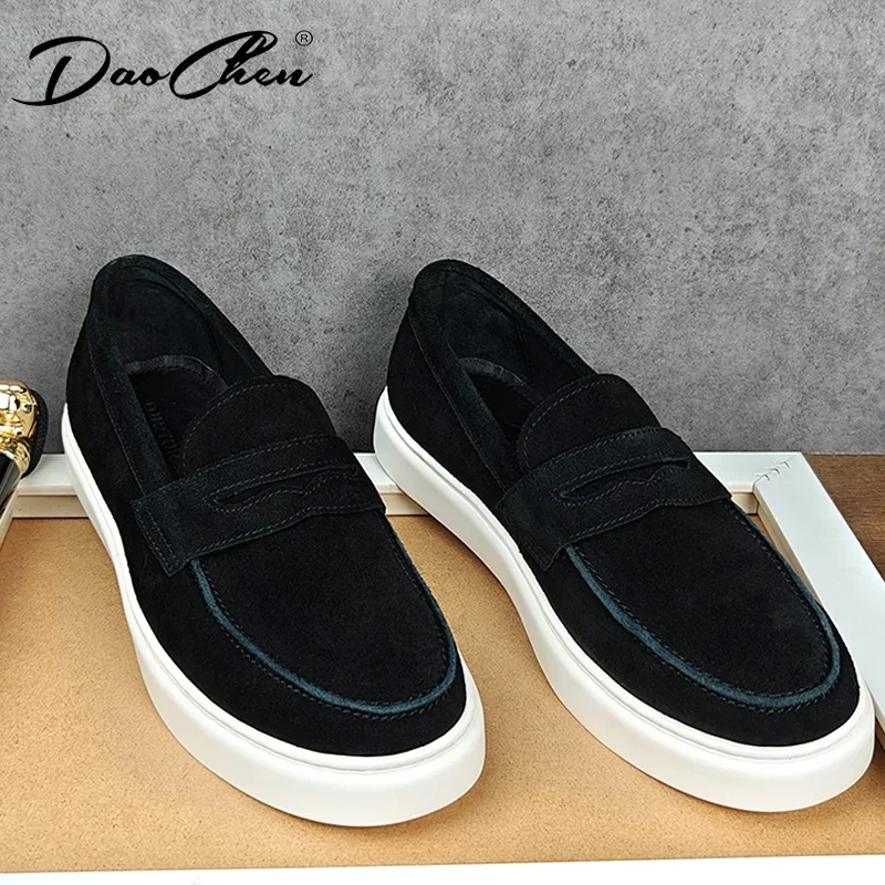 Slip-On Men Leather Shoes Soft Driving Moccasins High Quality Flats Male Walking Shoes Suede Casual Loafers Summer Men's Shoes