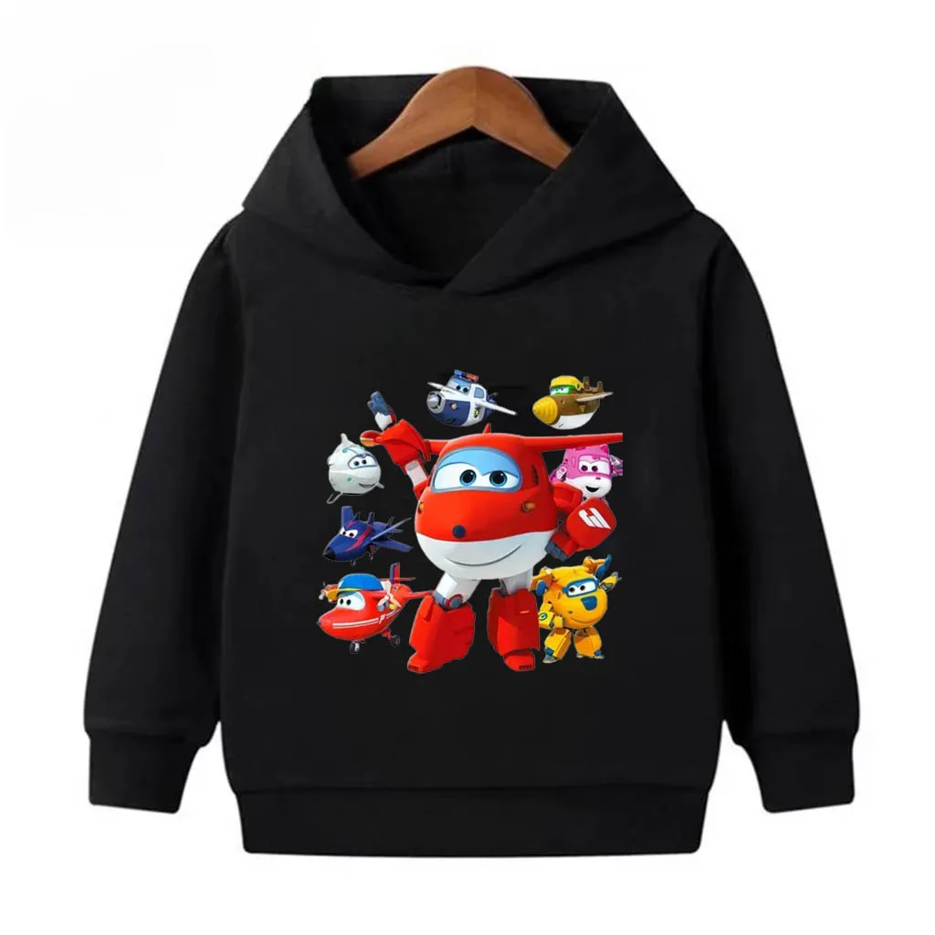 Cartoon Anime Printed Super Wings Children's Hoodie Casual Daily Street Wear  Kids Clothing Trendy Simple Top for Boys and Girls