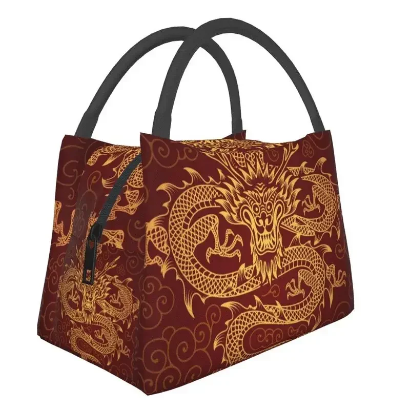 Dragon Totem Asian Style Thermal Insulated Lunch Bag Women Chinese Oriental Mythical Resuable Lunch Container Meal Food Box