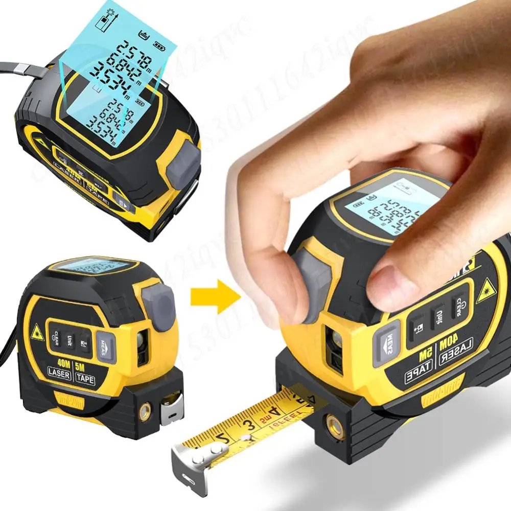 3 in 1 Laser Rangefinder Multi-Function Digital Tape Measure 5M Tape Measure Ruler Measuring Tool Distance Measuring Tool