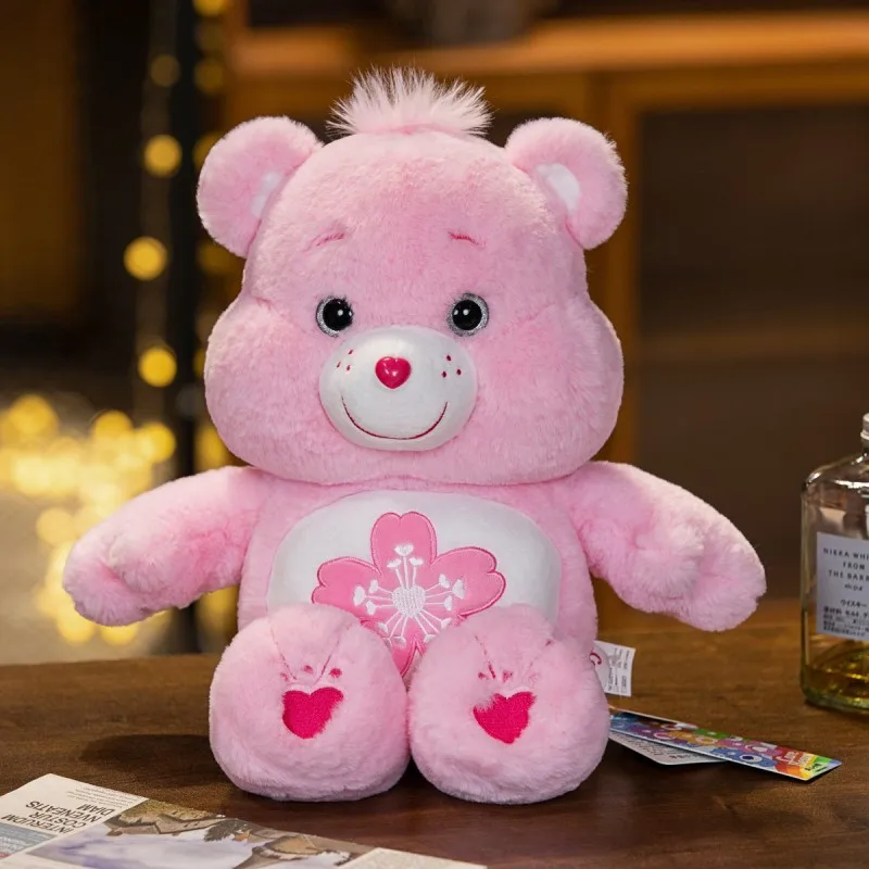 Care Bears Kawaii plushie toys Pink Sakura White Heart Cute Bear Plush Toys Cartoon Soft Stuffed Dolls For Gift Home Decoration