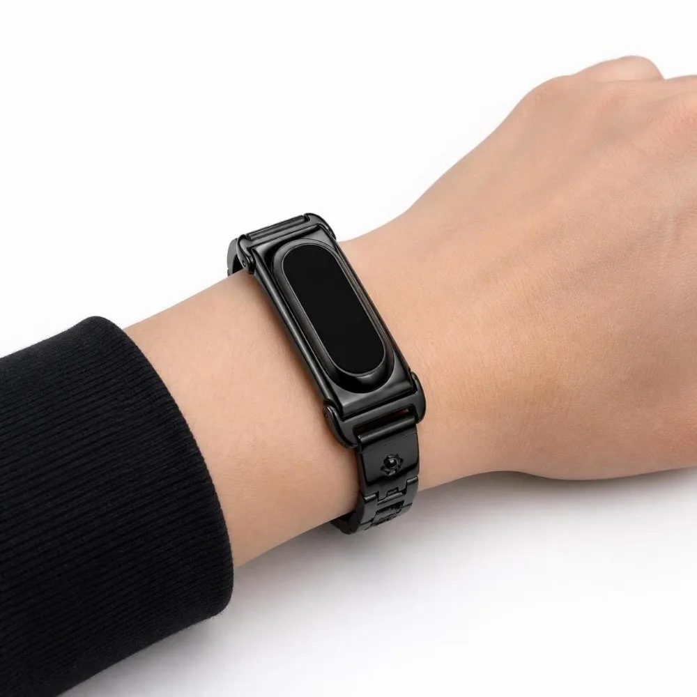 Replacement Diamond-embedded Wristbands with Frame Adjustable Band Loop Zinc Alloy Elegant Metal Strap for Google Fitbit Air