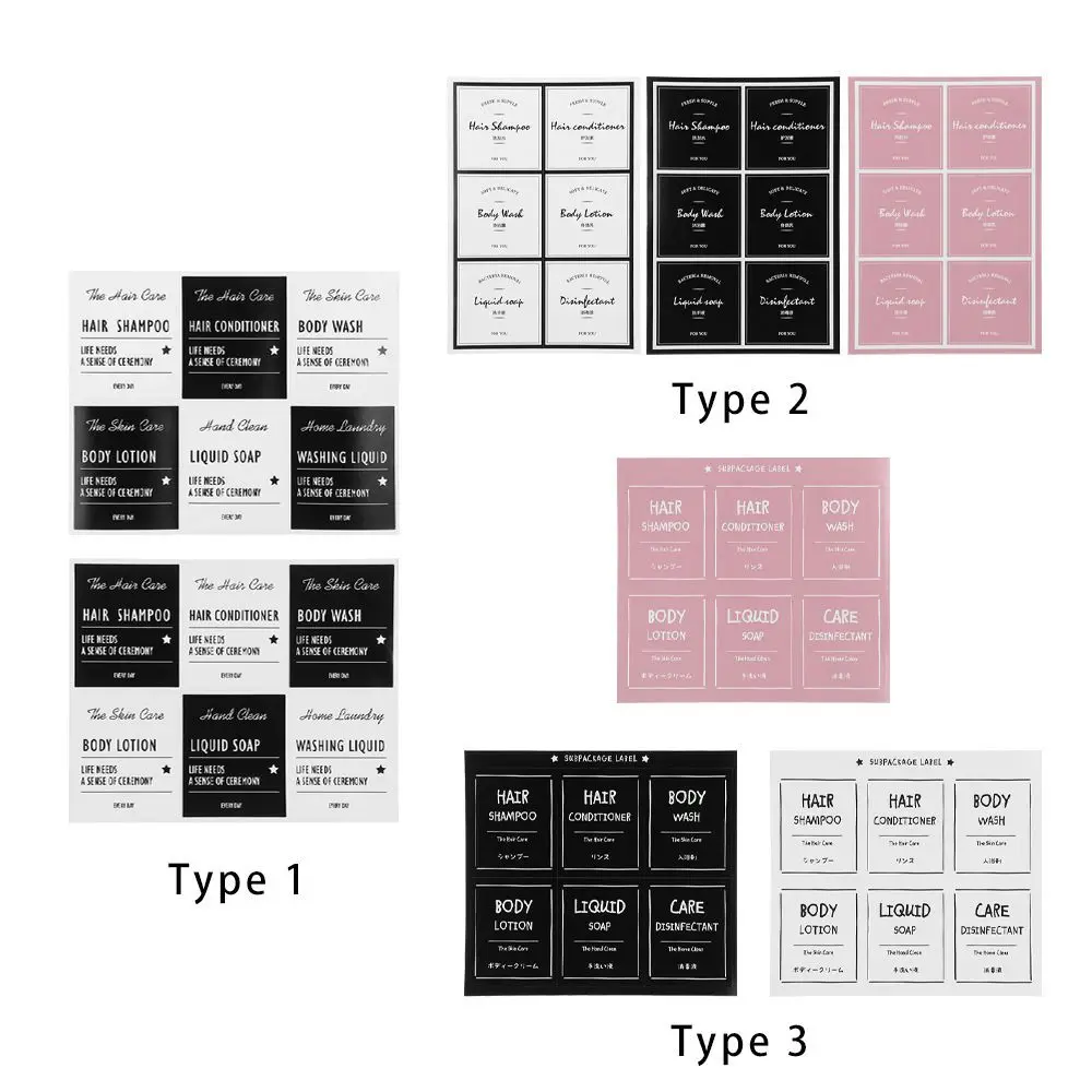 Shampoo Soap Shower Gel Cosmetic Label Refillable Bottles Marker Stickers Label Identification Sticker Classification Tags