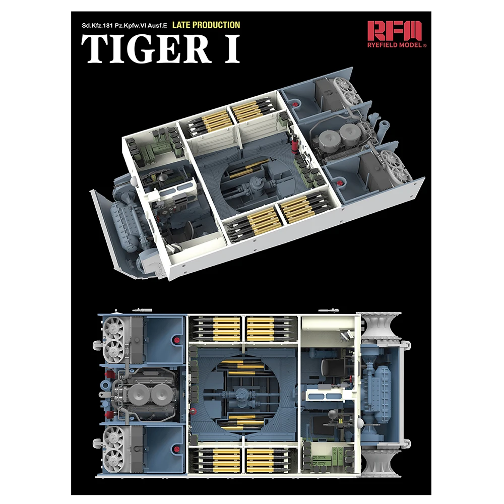 w/Fully Interior [Ryefield Model] RFM RM-5080 1/35 Tiger I Late Production w/Zimmerit (Plastic Model Kit)