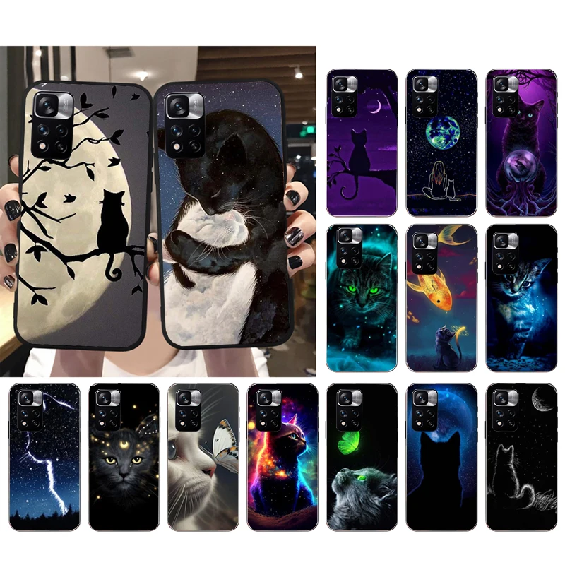 Capa de telefone bonito do gato do amor, Shell para Xiaomi Redmi Note 13 12 Pro 11S 11 10 Pro 10 S 12S e Redmi 10