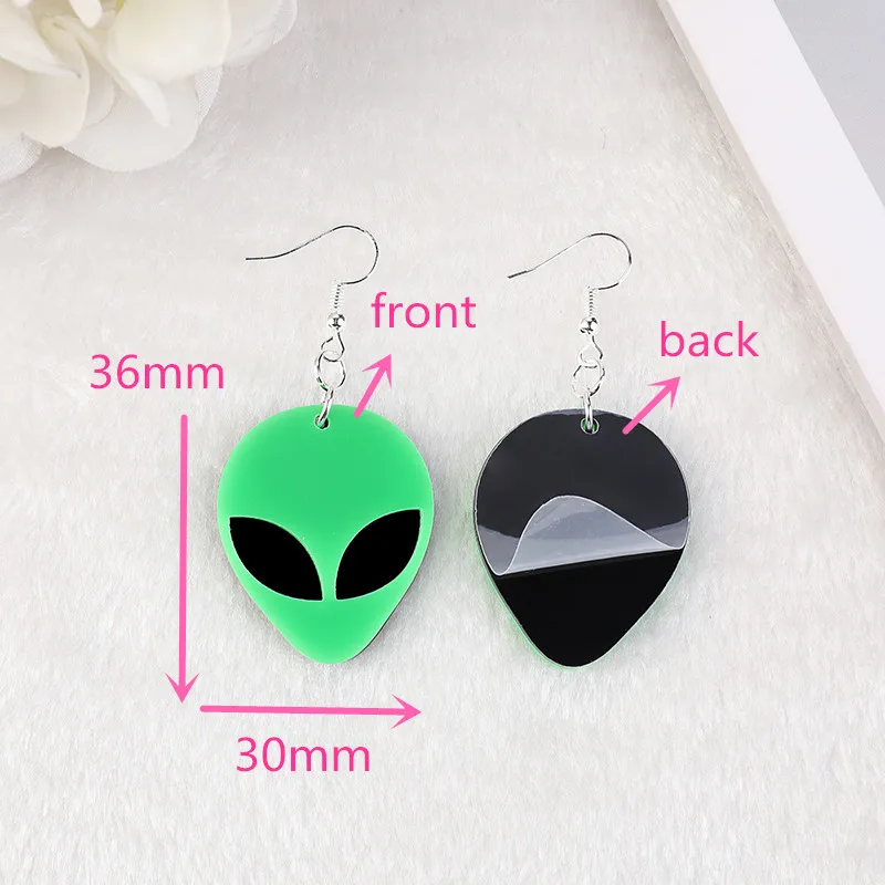 1Pair UFO Woman Dangle Earrings Acrylic Drop Earrings for Girl Birthday Gift