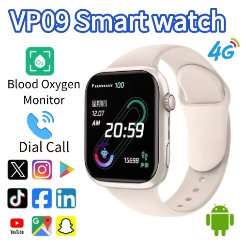 

Высококачественные умные часы VP09 4G 5G Dual SIM Android OS GPS-навигация WIFI 8MP вращающаяся камера трекер Google Services