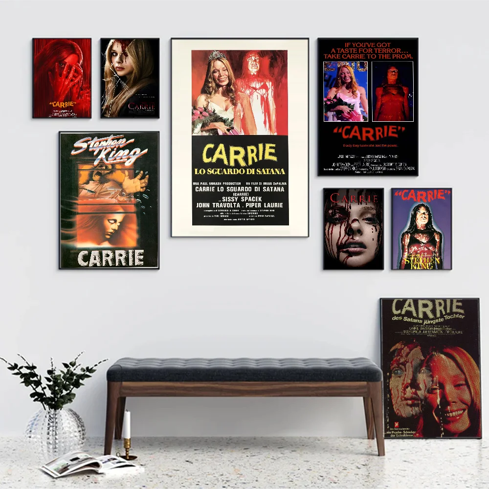 Classic 70s Horror Movie Carrie Retro Film Classic Movie Posters HD Quality Poster Wall Art Painting Study Nordic Home Decor