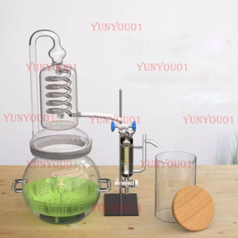 Essential Oil Glass Distiller Mini Distilling Heating Equipment Brewing Distillation Machine 4L Household