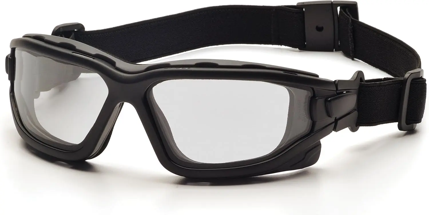 

Sporty Dual Pane Anti-Fog Goggles, Black Frame with Clear Lens for Active Wear