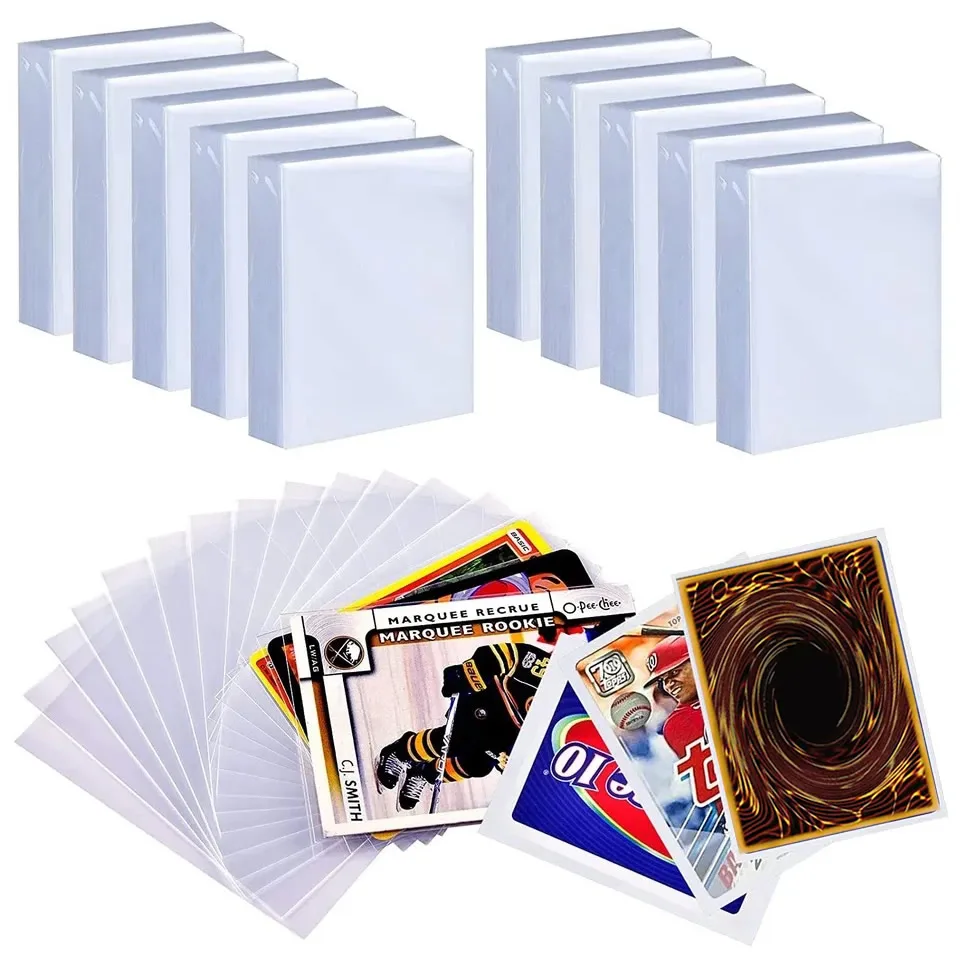 100 Counts Transparent Playing Card Cover Clear Protector Sleeve Holder For Board Sports Football Yugioh Cards Photo Pouch Kit