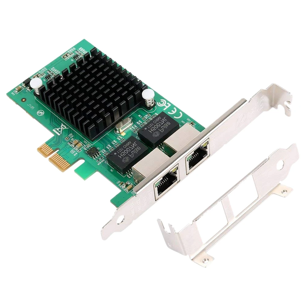 

Подходящая сетевая карта контроллера Gigabit Ethernet Pci-E 10/100/1000 Мбит/с, Rj45 X2, двухпортовая сетевая интерфейсная карта сервера Pcie