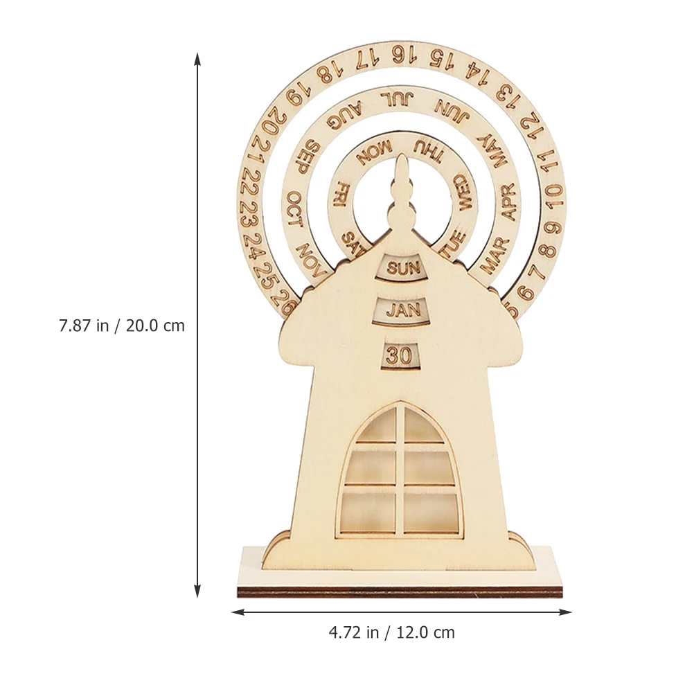 

Ferris Wheel Calendar Desk Decoration Desktop Vintage Perpetual Rotary Boxwood Standing