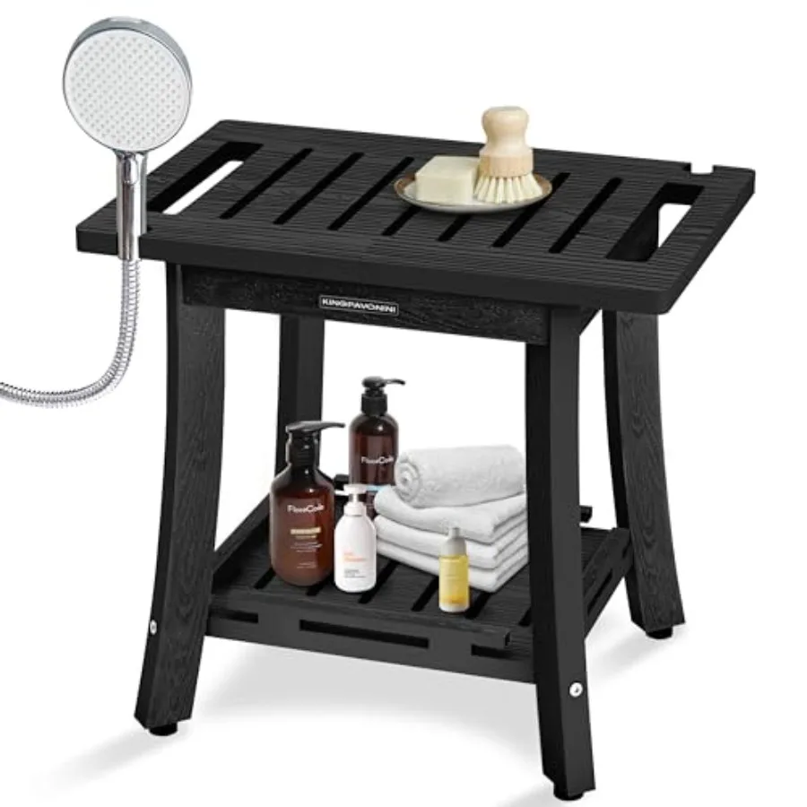 

Сиденье для душа HDPS: водонепроницаемая скамья для душа, выдерживающая нагрузку до 180 кг, с полкой для хранения