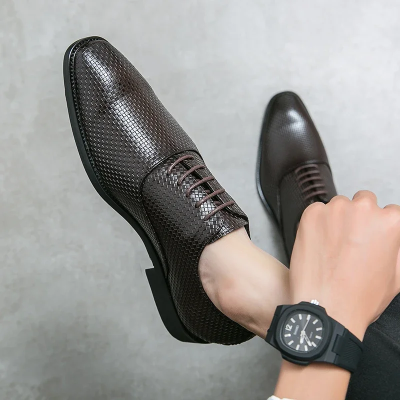 luxury Brand Oxford Dress Men\'s Business Shoe Fashion Designer Handmade Wedding Formal Genuine Leather Original Best Men Shoes