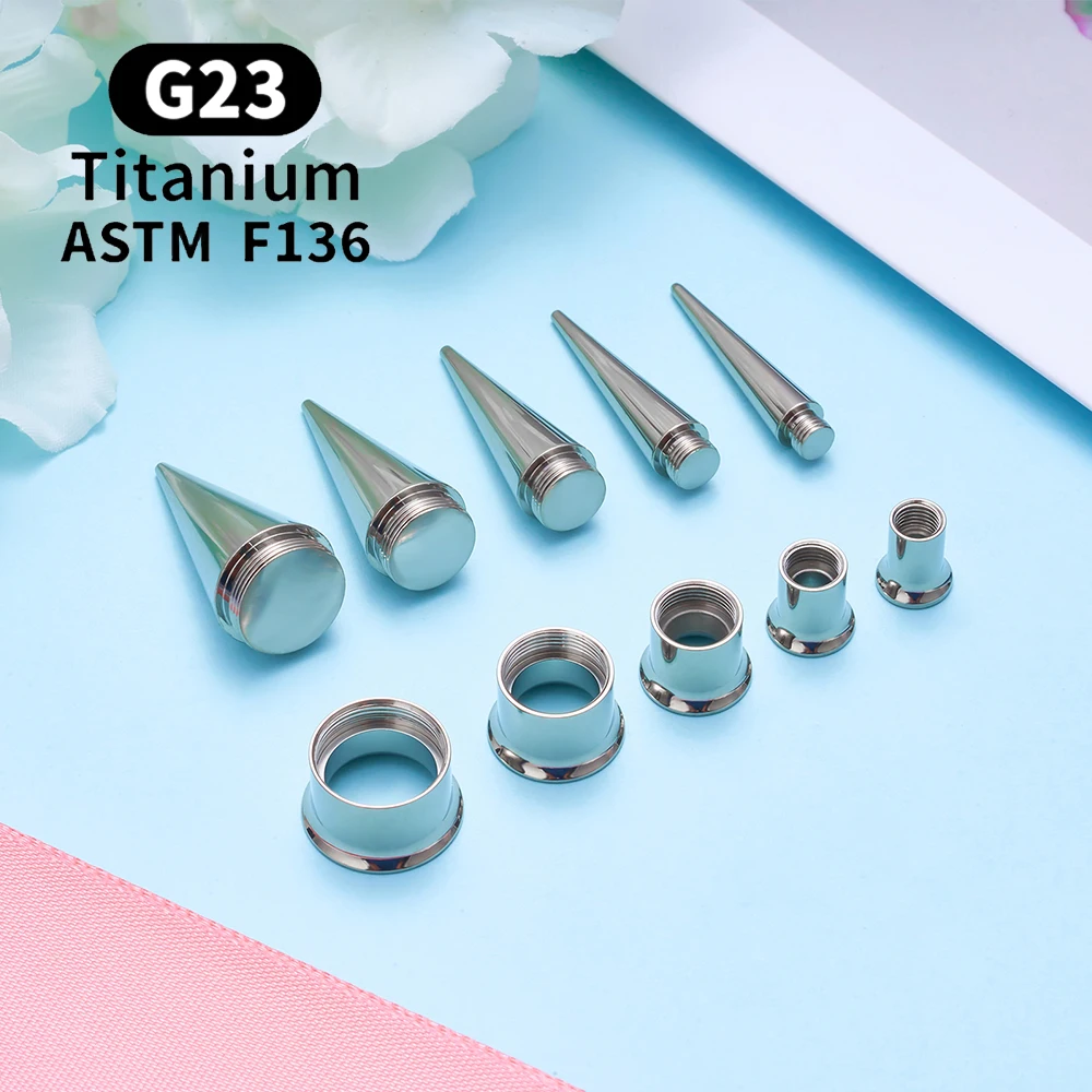 G23 Titan Schraube Fit Doppel Flare Ohr Flesh Tunnel Ohrring Plug Expander Keil Piercing Körper Schmuck Earlet Messgeräte – Detail 16