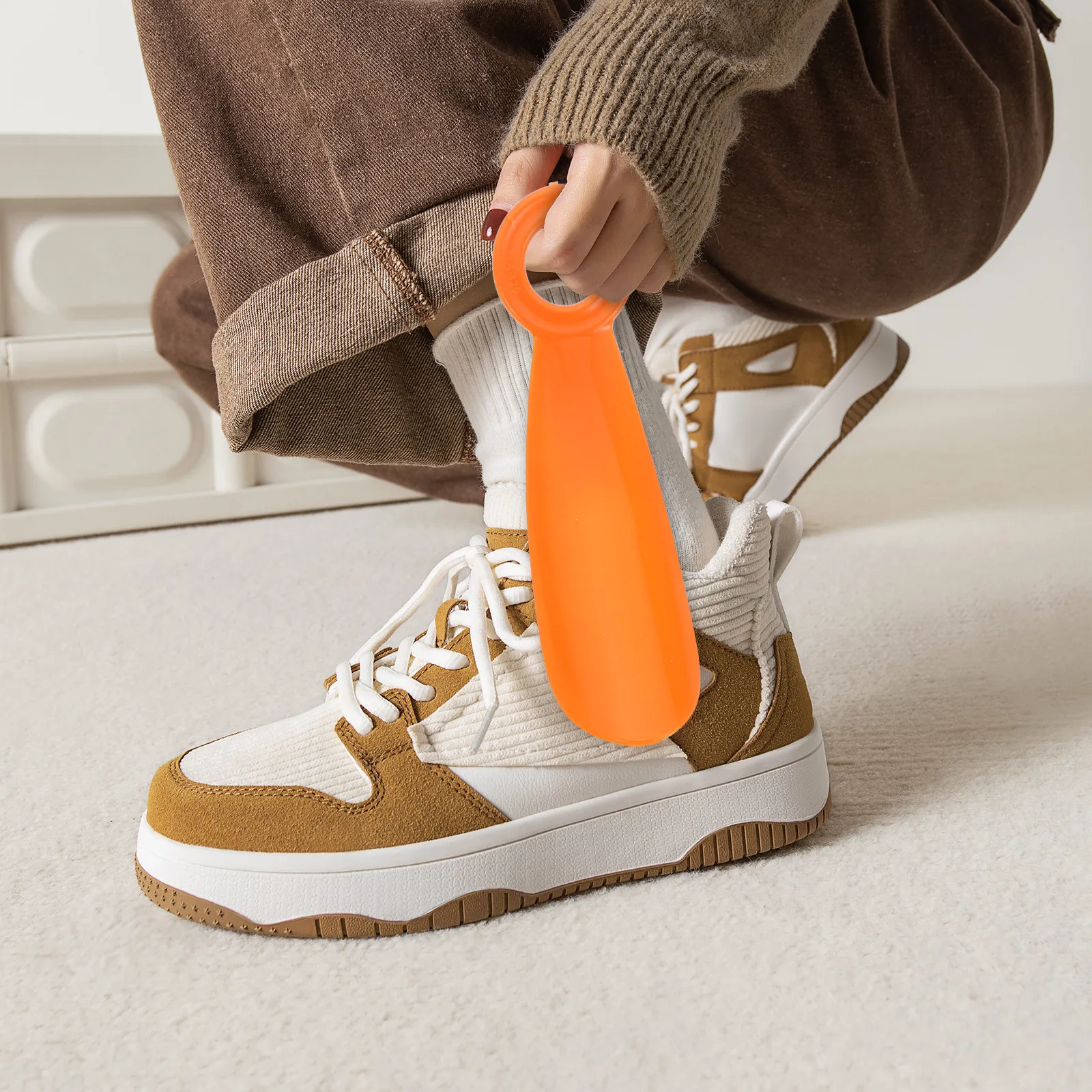 

Набор из 3 пластиковых рожков для обуви с эргономичным изогнутым дизайном, отверстием для подвешивания, удобным хранением, гладкими закругленными краями, полезные рожки для обуви