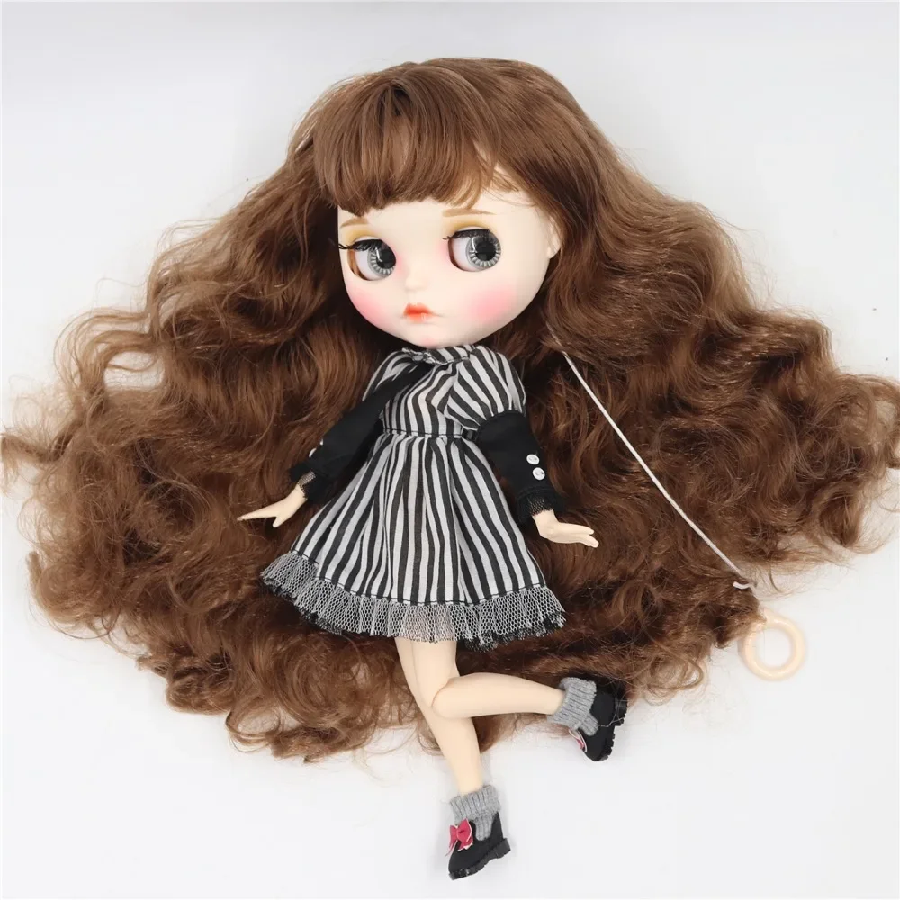 ICY DBS Blyth Doll Fair Skin Matter Skin Pouting Lips Multiple hairstyle Hand-Painted Makeup 30cm Doll Festival Birthday Gift