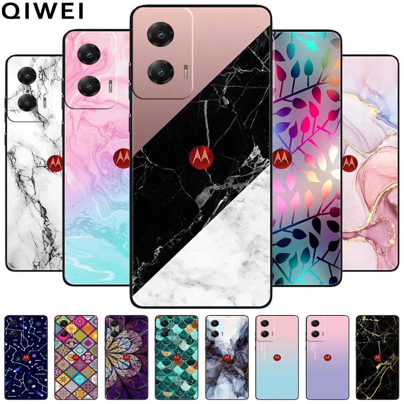 Funda protectora de silicona suave para Moto G Stylus 5G 2024, cubierta parachoques negra de mármol para Motorola G Stylus 5G 2024, Fundas protectoras de TPU