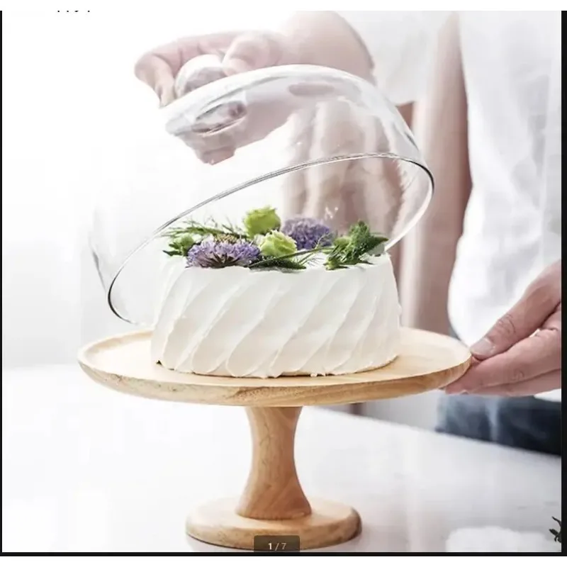 

Деревянная подставка для торта на высоких ножках, стеклянная крышка, сковорода, десертная тарелка, декоративная рамка для хлеба, поднос для фруктовых закусок