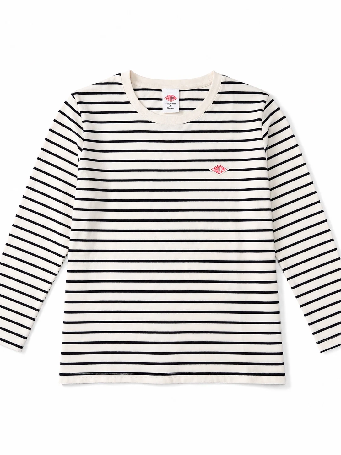 DANTON Japanese-style Striped Crew Neck Short Sleeve T-Shirt, Loose and Casual Unisex Top