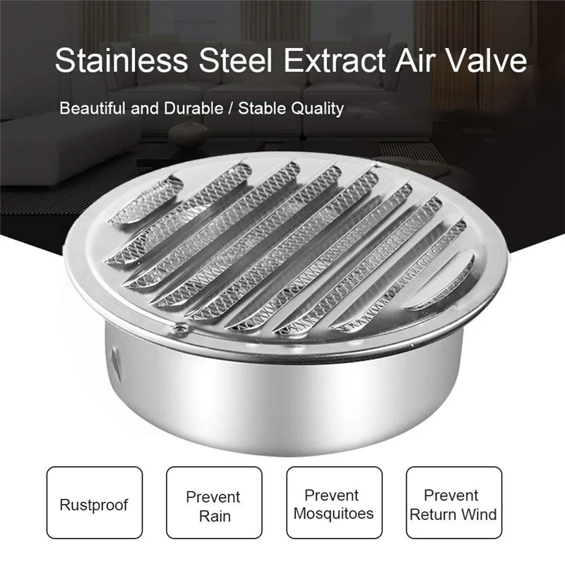 

A03F-вытяжной колпак 80 мм из нержавеющей стали, вентиляционная решетка, защита от насекомых, домашние наружные настенные воздуховоды, инструменты для вентиляции