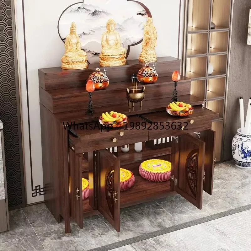 FG-29 table incense case household altar cabinet table God of Wealth incense tribute table Buddha platform new Chinese three-lay