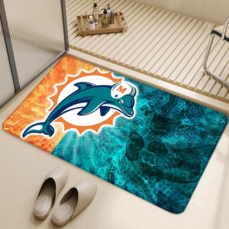 Bedside Rug Floor Mats Living Room Rugs Foot Carpets Entrance Doormat Anti Slip Miami Dolphins Kitchen Mat Home Decor Hallway