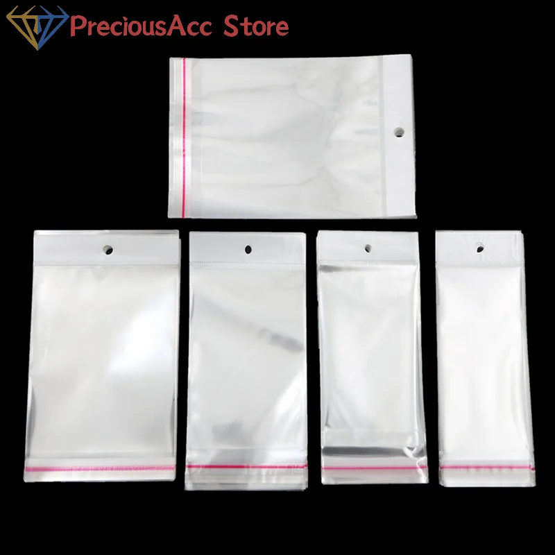 

100pcs Sealable Transparent Plastic Bag Small Packaging For Jewelry Bracelet Ring Storage Display Organizer
