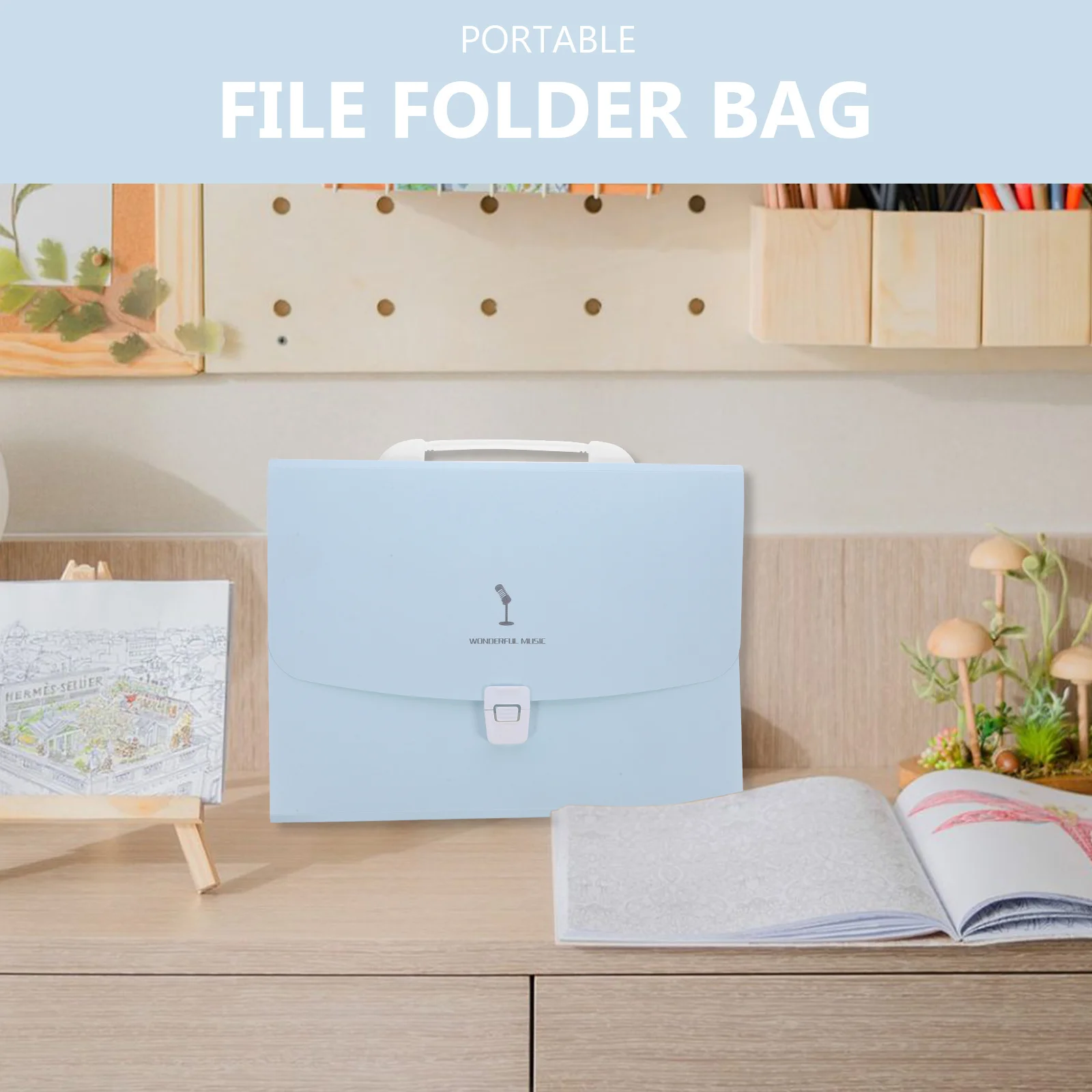 휴대용 아코디언 파일 정리함 휴대용 플라스틱 폴더 사무실 홈 스쿨 사용을위한 다층 문서 보관 가방