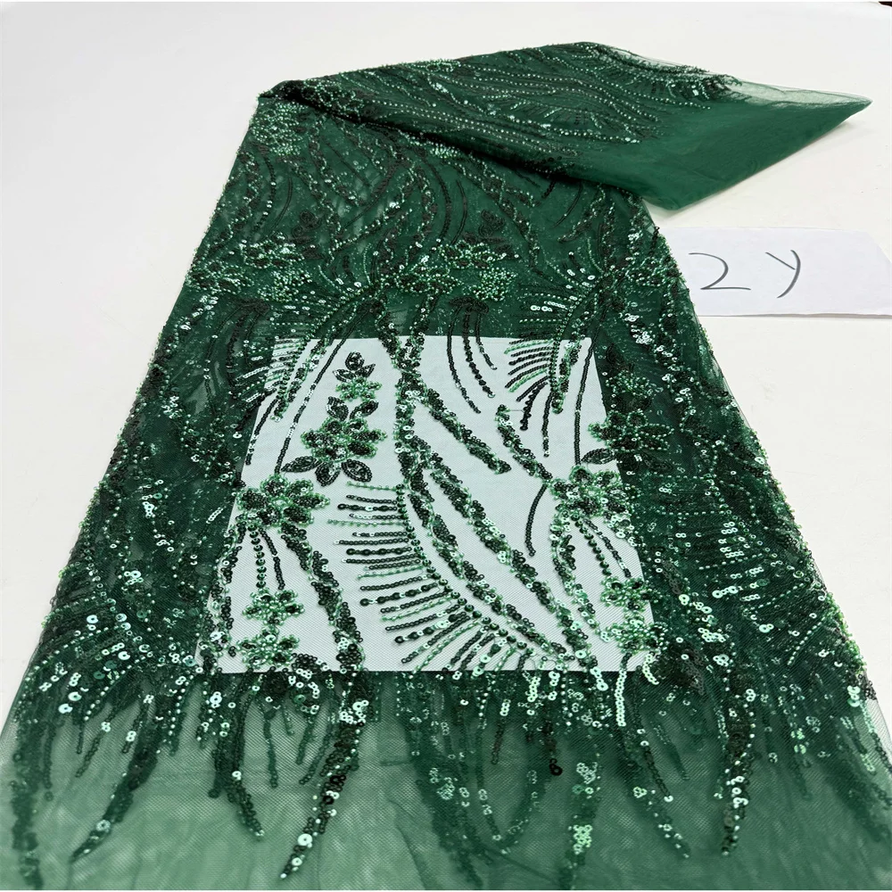 Африканское нигерийское кружево с вышивкой бисером, элитная роскошная французская сетчатая кружевная ткань с блестками для свадебного платья, женское 2 ярда