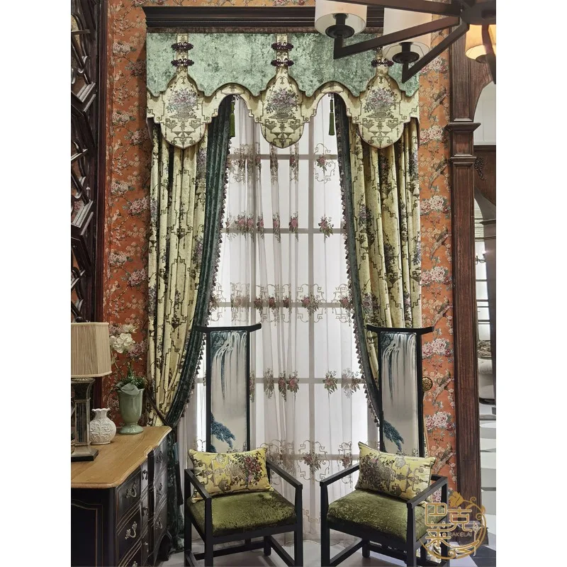 European curtains living room luxury atmosphere simple European light luxury luxury American villa bedroom finished product high