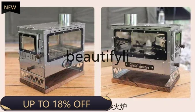 

Z189 Firewood Stove Tent Indoor Heating Pellet Barn Outdoor Camping Cooking Fireplace