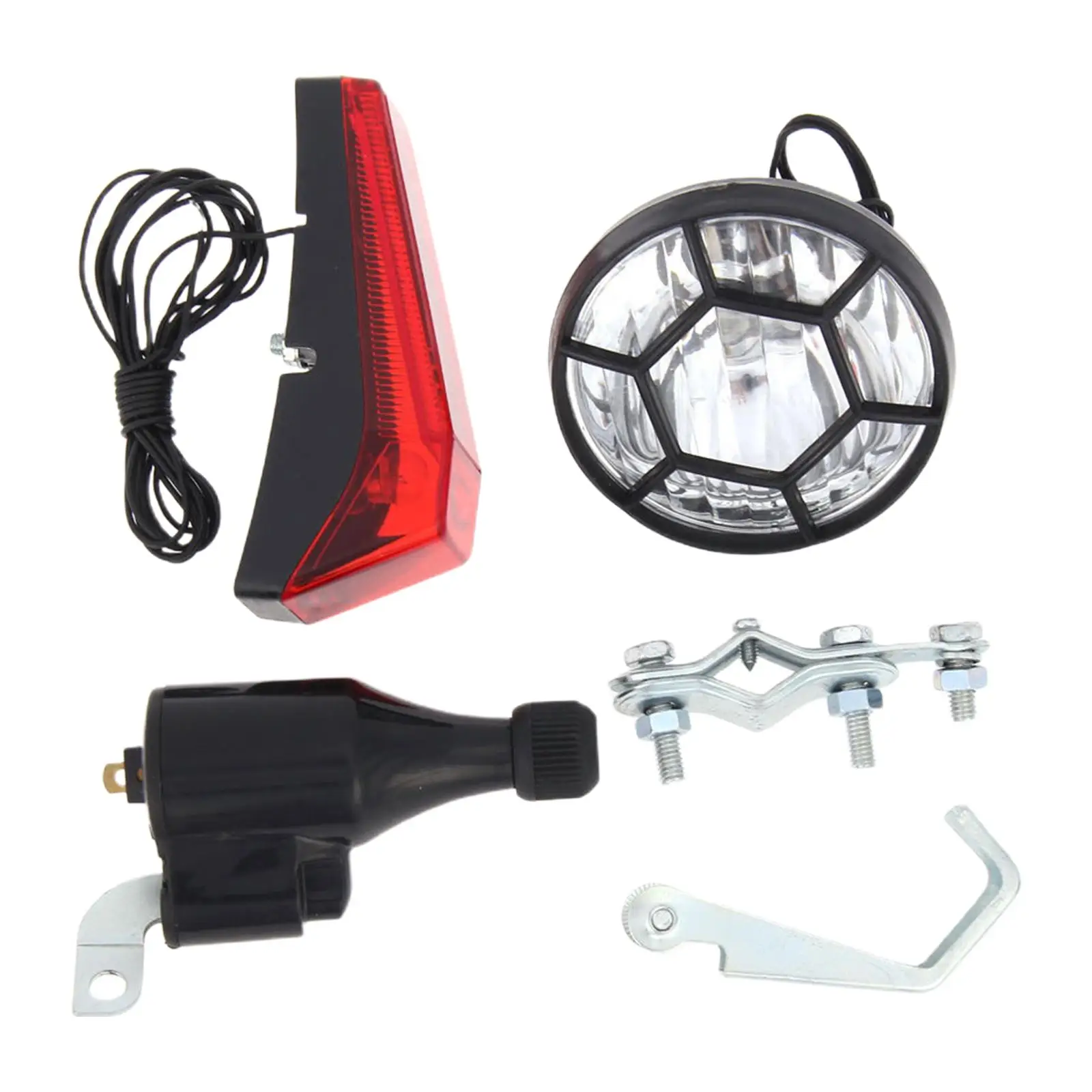 Dynamo Bicycle Light Set Easy to Install Waterproof Replace Parts Tail Light