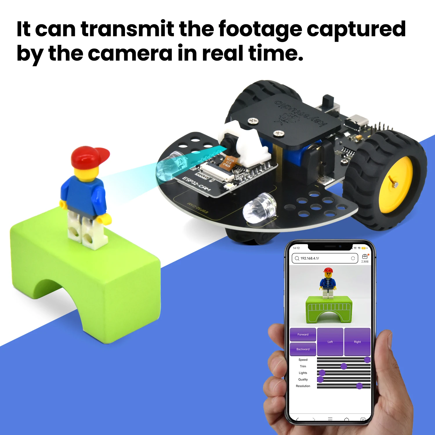 Keyestudio ESP32-CAM Camera Vision Smart Robot Car For Arduino ESP32 Robot Programming Support Arduino C Electronic Robot Kit