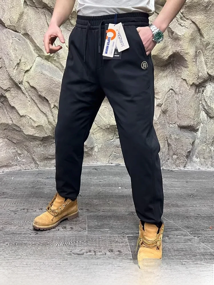 

В штучной упаковке! Пушистый 90-дюймовый пух! Ветрозащитный теплый! Зимние мужские модные уличные термостойкие спортивные пуховые брюки с манжетами, длинная футболка с прямыми штанинами...