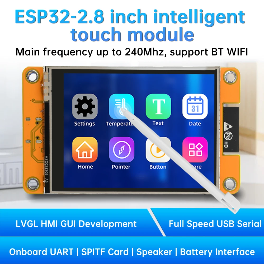 ESP32 WiFi BT Module Development Board 2.8-inch VGL WIFI Bluetooth Touch LCD TFT Module Smart Display Type-C Interface