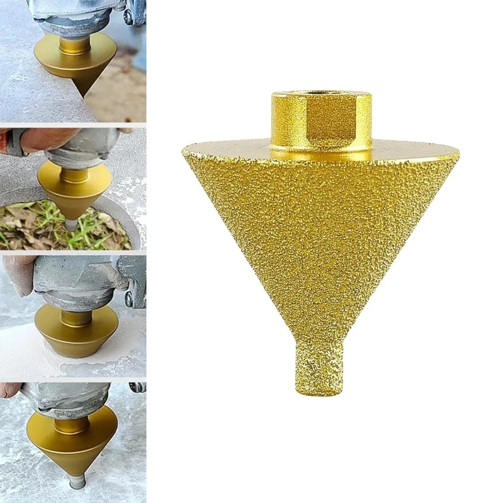 M10 Thread Carve Polishing Diamond Beveling Chamfer Bit 38/50mm Cone Punching Expanding Drill Bit Grinding Wheel