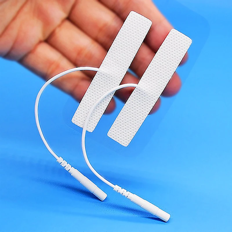 2Pcs Non-woven Self-Adhesive Electrode Pads for TENS EMS Digital Therapy Machine Massager 1.2x6.5cm Nerve Stimulator Replacement