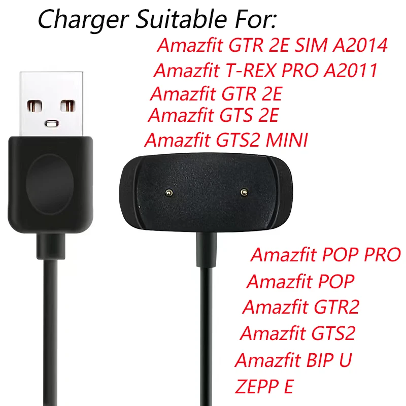 Ladegerät Kabel Für Amazfit GTR 2E SIM /T-REX PRO /GTR 2E/GTS 2E /GTS2 MINI/GTR2/BIP U/ZEPP E Smart uhr Dock Ladegerät Adapter USB Ladekabel Für Amazfit GTS 2 Mini T-Rex Pro GTR 2 2e Ladegerät Cradle Für Amazfit Bip U/
