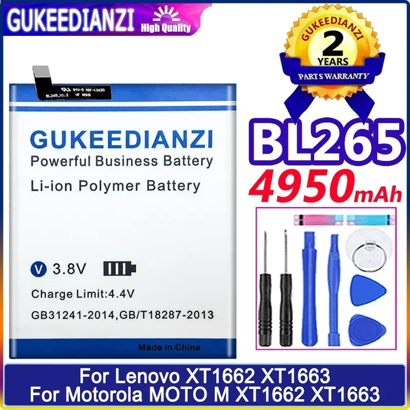 

Bateria High Capacity Mobile Phone Batteries 4950mAh BL265 BL 265 For Lenovo XT1662 For Motorola MOTO M XT1662 XT1663