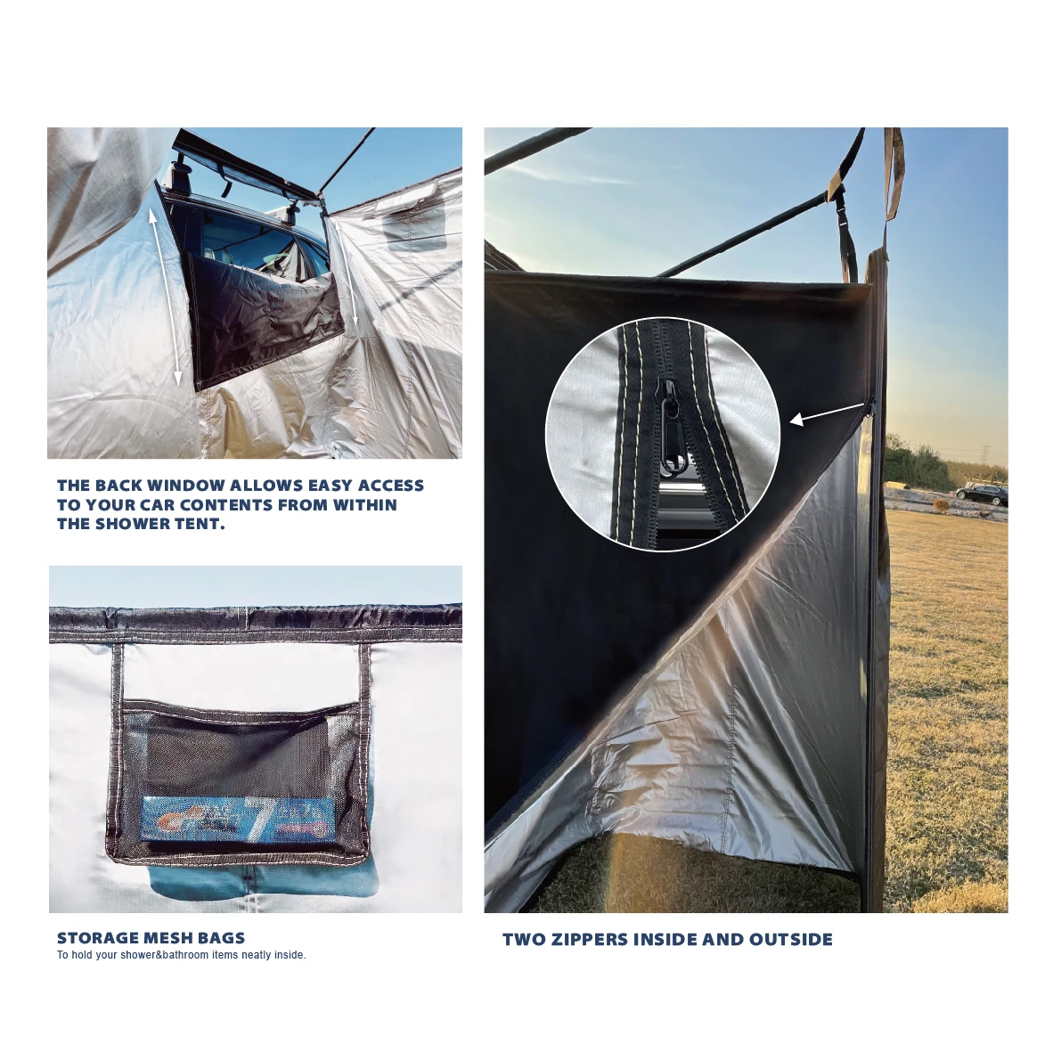 Awnlux Outdoor Overland Bathroom Tent Sun Car Side Camping Vehicle System Shower Tent Room For Truck Van view 4