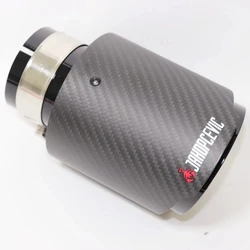 Car Matte Carbon Fiber Exhaust System Muffler Tip Universal Straight Stainless Black Mufflers Multi-Size