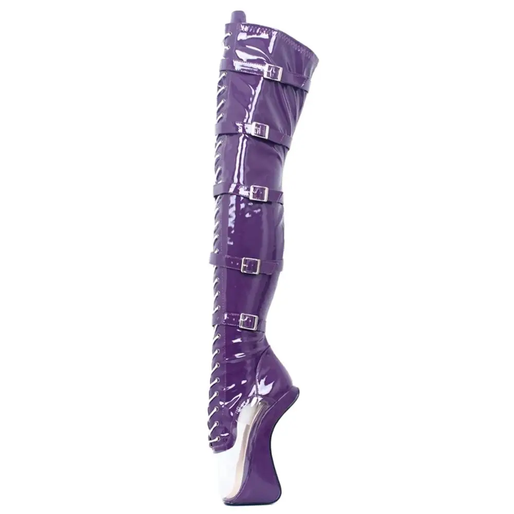 

18CM Super High Heel Boots Over-the-Knee Hoof Heel Ballet Boots Thigh High Sexy Boots Custom Made Size 36-46