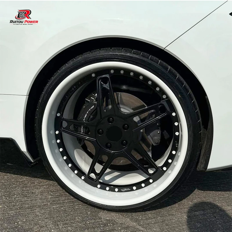 Custom Forged Wheels 5x114.3 5x120 17-24 Gold Black 5 Spoke Rivet Rims For BMW For Mercedes For Audi For Porsche