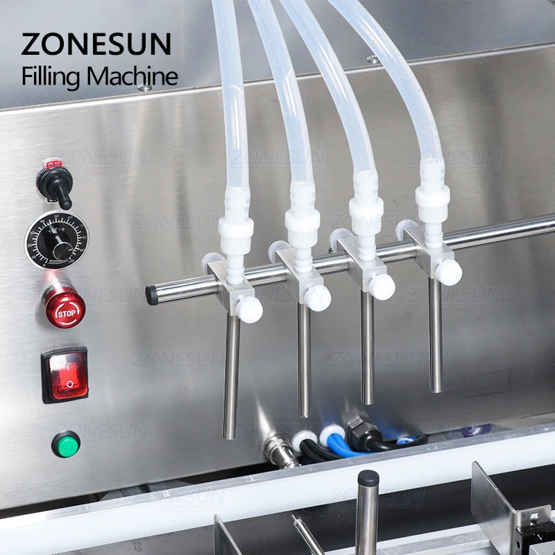 Zonesun Automatische Vulmachine Desktop Peristaltische Pomp Parfum Melk Sap Vloeistof Water Filler Met Transportband