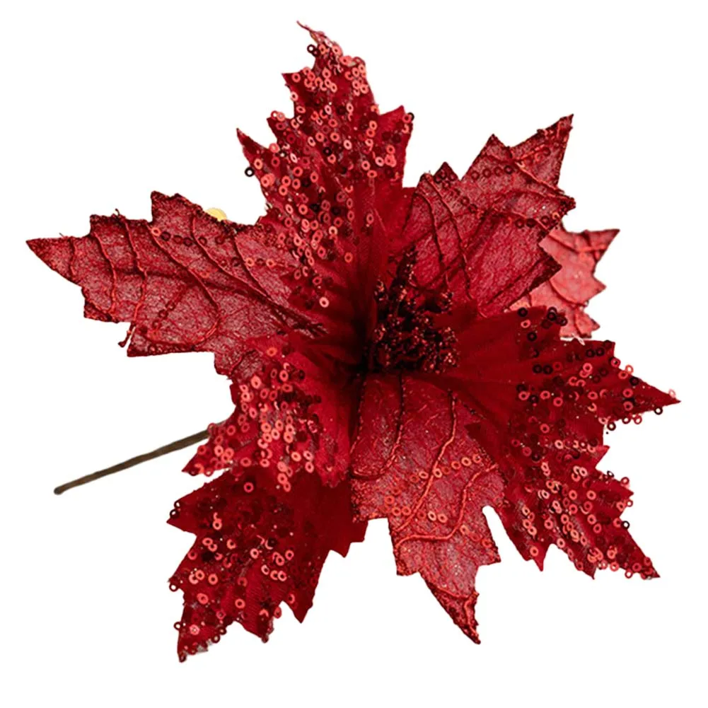 

Christmas Christmas Poinsettia Flower Christmas Tree Ornament 25cm Size Delightful Baubles Design For Christmas Tree