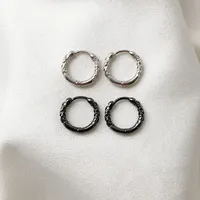 925 Sterling Silver Earrings Black Silver Earrings For Women Fashion Personality Lovers Ear Buckle