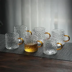 6pcs/Lot 100ml Handmade Hammered Pattern Heat Resistant Kongfu Tea Cups Healthy Drink Cup Coffee Mugs Drinkware